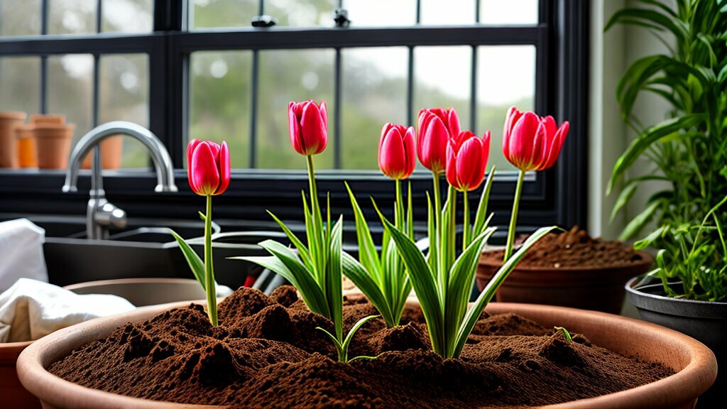 how to plant tulips in pots in winter