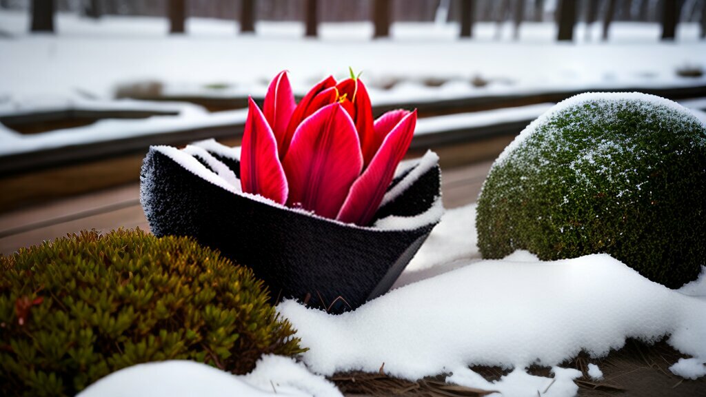 winter care for potted tulips